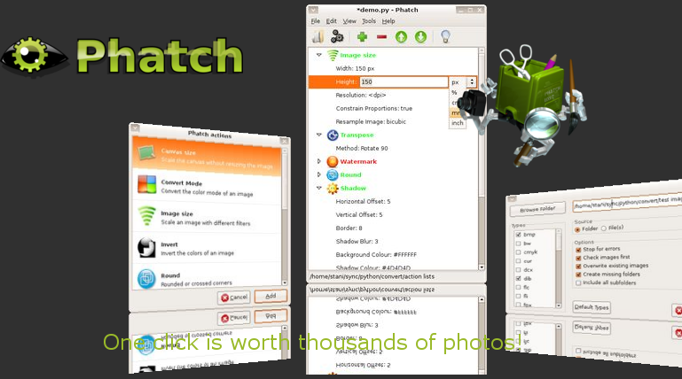Redimensionar imagenes con Phatch