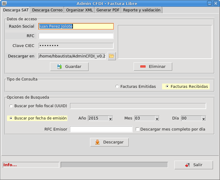 Admin CFDI en Debian